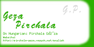 geza pirchala business card